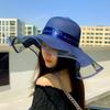 Bowkont Bow Straw Hat UV Protection Sun Protection Cap Elegant Beach Hat  Outdoor