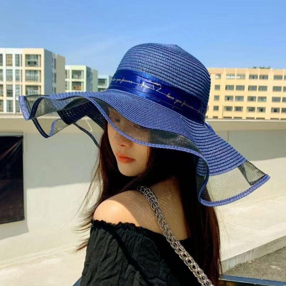 Bowkont Bow Straw Hat UV Protection Sun Protection Cap Elegant Beach Hat  Outdoor