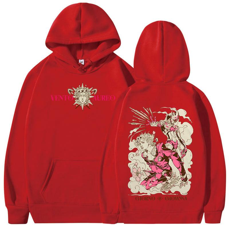 

Anime Jojo Bizarre Adventure Hoodies Giorno Giovanna Manga Graphic Sweatshirts Men Women Clothing Long Sleeves Fleece Pullovers L