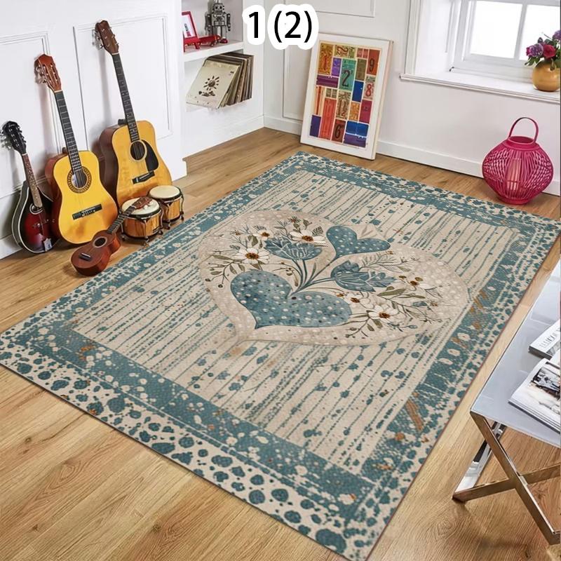

Rug Carpet Mat Non-Slip Burgundy Mandala Pattern Area Rug Living Room Bedroom Kitchen Nursery Playroom Traditional Home Decor 40X60cm
