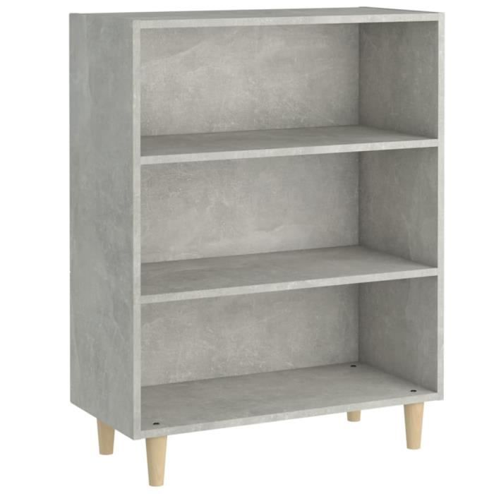 812244 vidaXL Buffet Gris béton 69,5x32,5x90 cm Bois d'ingénierie