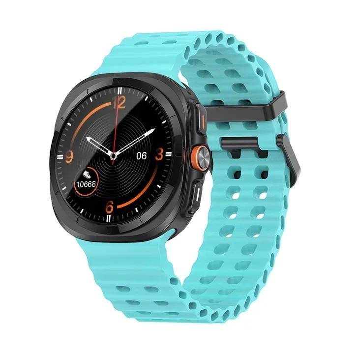 Galaxy Watch Ultra Marine Band Accessories Silicone Sport Bracelet Correa For Samsung Galaxy Watch 7 Ultra 47mm Original Strap