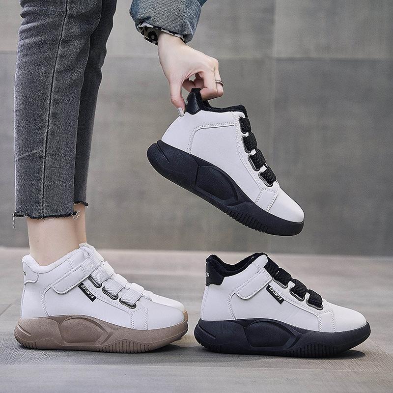 Fashion Winter Platform Sneakers Women Casual Sport Shoes Ladies Slip On Plush Shoes New In Woman Vulcanized Shoes Rocking Tenis Femme