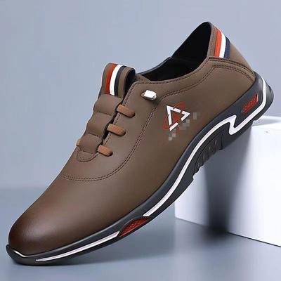 Men's Leather Shoes Autumn New Breathable Casual Leather Shoes Men's Versatile Soft Sole Soft Surface Non-slip Casual Driving Shoes