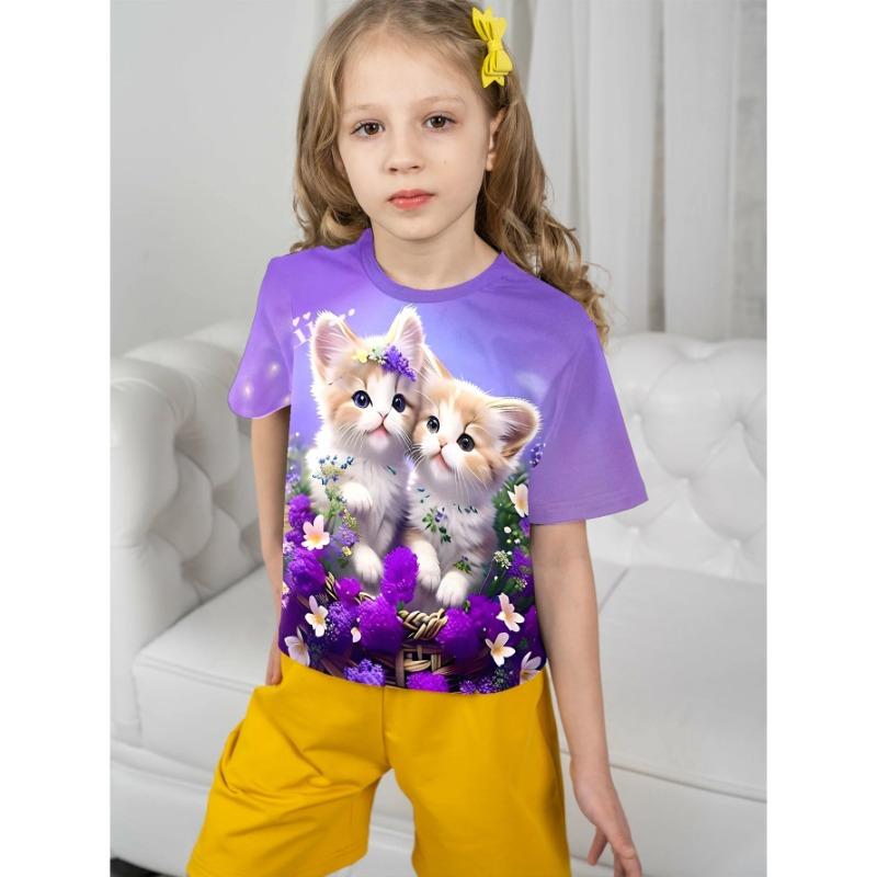 Top Clothes Children 3d Printe T-shirts Girl Clothing Cute Dog 10 Year Old Girl Clothes Child T-shirt Children's T-Shirts