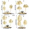 Golden Ginkgo Leaf Crafts Crystal Ball Ornaments Light Luxury Living Room Home Decor Metal Handicrafts Decoration Metal Crafts