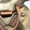 PRADA Logo Plate W Pocket Backpack Backpack Nylon Brown/SilverHardware