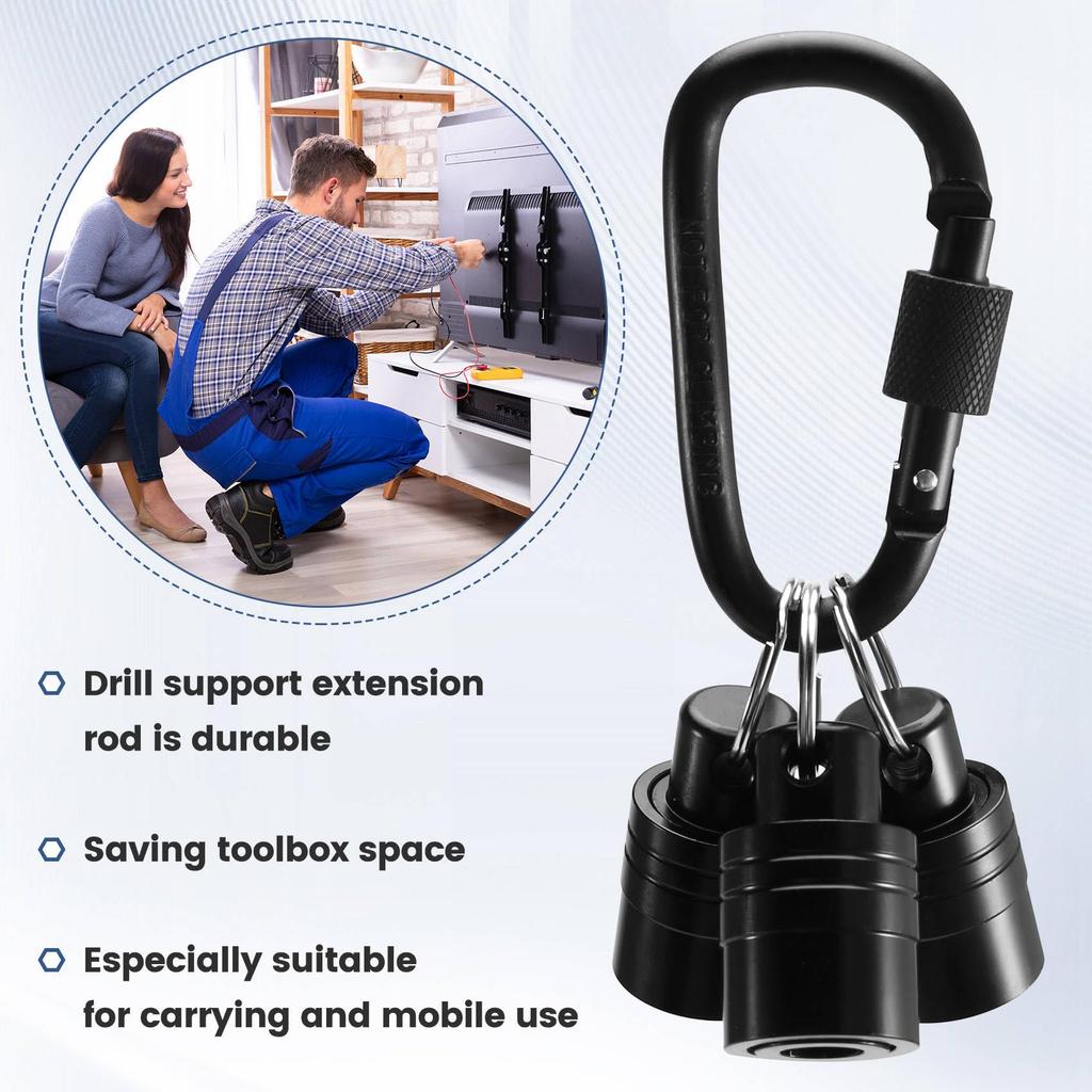 Limnyves 3pcs SDS Shank Bit Holder Keychain Quick Change Extension Bar Drill Bit Holder Quick Change Connect Rod Tool Set