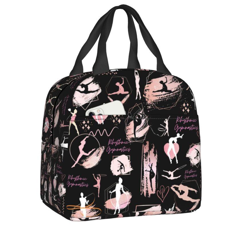 Dance Rhythmic Gymnastics Insulated Lunch Bag for Women Resuable Cooler Thermal Lunch Box Beach Camping Travel