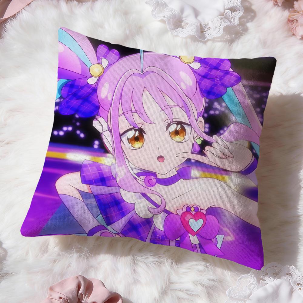 y-You and Idol Pretty Cure Cushion Cover Premium Comfort Reversible Pillow Cove -Two in One Design for Any Room & Car Interior
