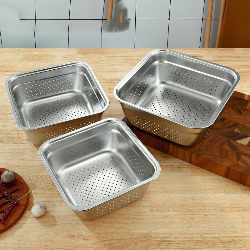 NHZHIW 304 Stainless Steel Deep Rectangular Tray