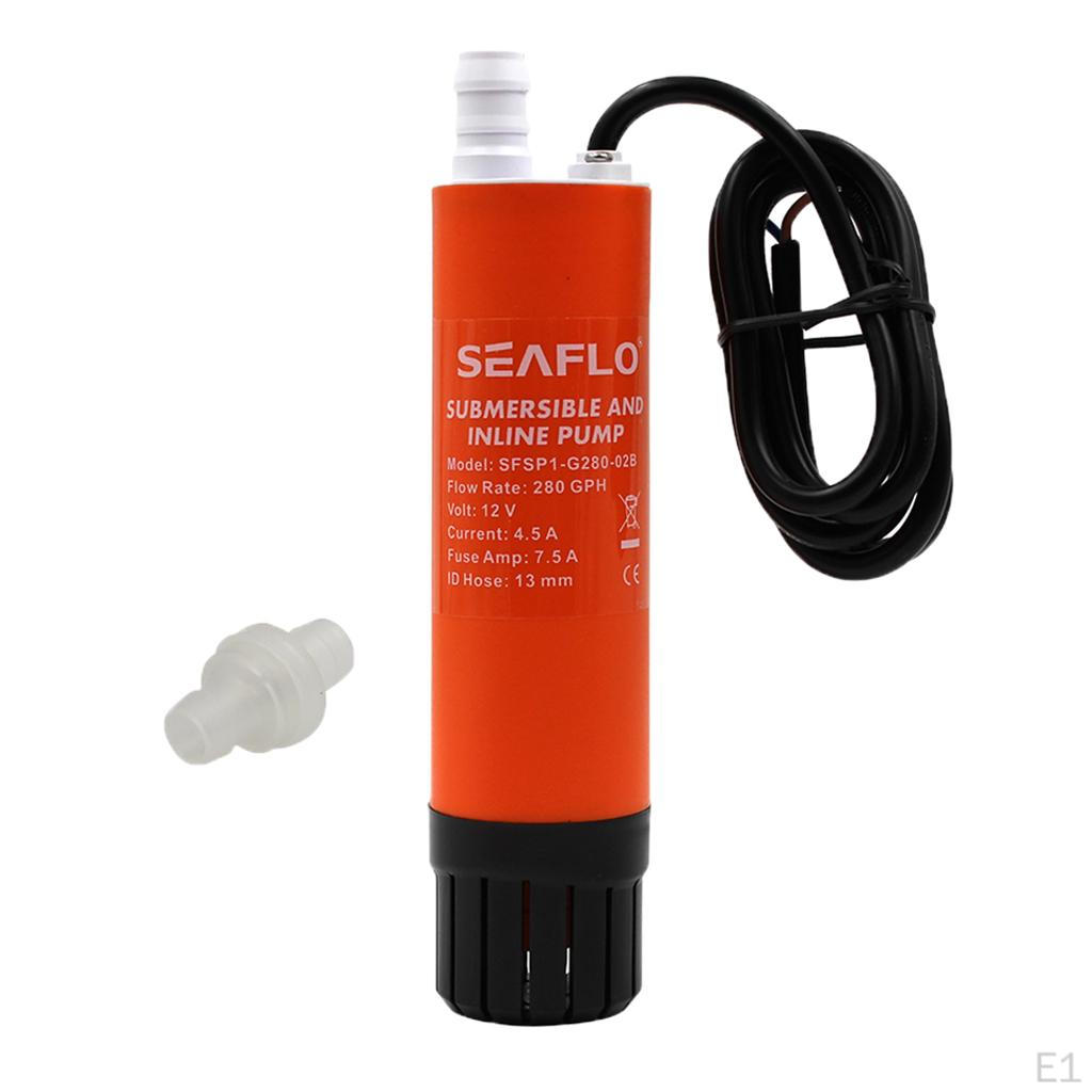 Nedsenkbar / innebygd vannoverføringspumpe 12 V, 280 GPH for bobil for båt