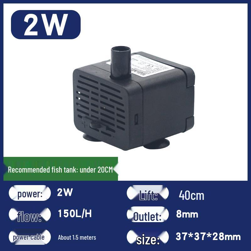 Submersible Water Pump for Fish Tanks, Fountains, Feng Shui Wheels, and Ponds with Light (5W, 6W, 8W)