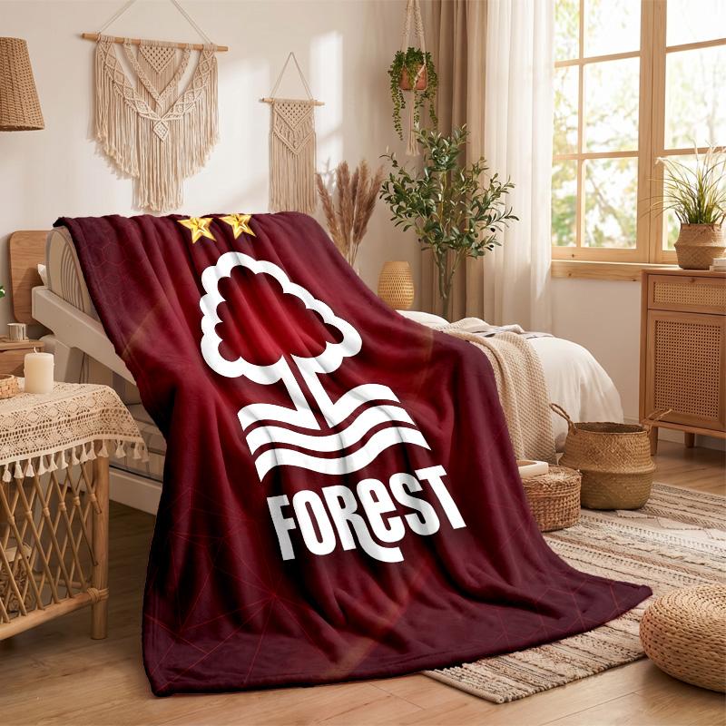 Coperta in Pile a Tema Nottingham Forest Morbida e Accogliente in Peluche per Camera da Letto Divano Viaggio