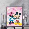 Disney Diamond Painting Mickey and Minnie Kissing Theme Illustration Cute DIY Rhinestone Mosaic Cross Stitch Kit Embroidery Gift, Home Decor