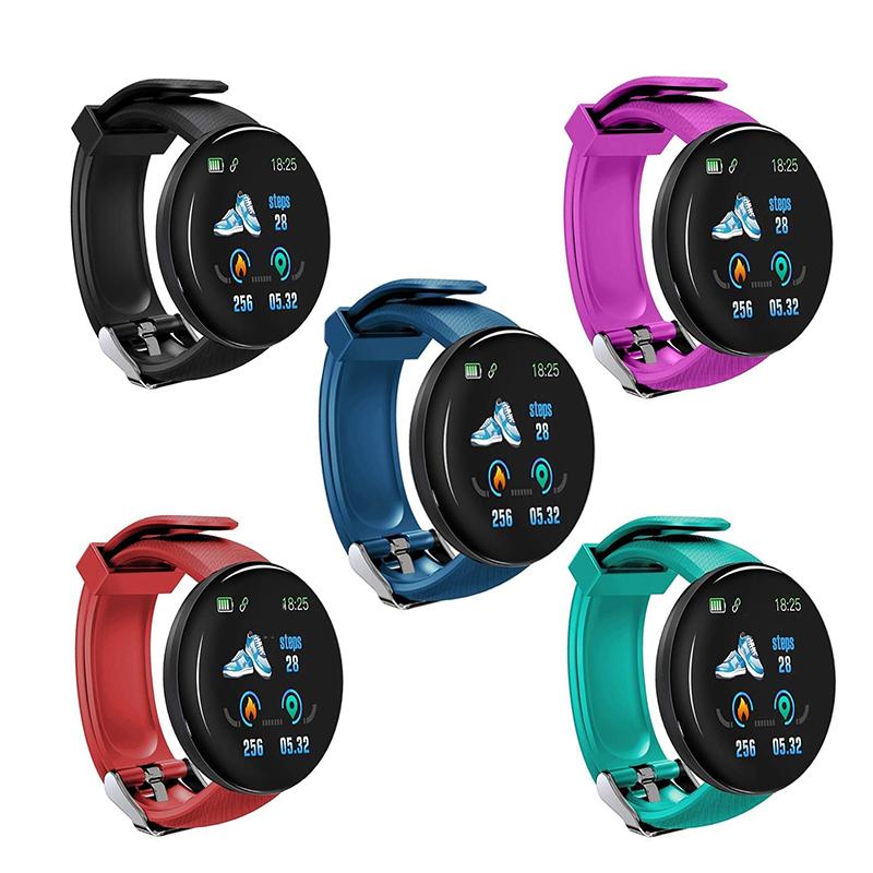 D18 Smart Watch Fitness Tracker with Blood Pressure Heart Rate Monitor ...
