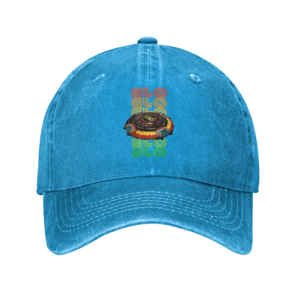 Vintage Electric Light Orchestra ELO Baseball Cap Unisex Distressed Washed Snapback Cap Mr Blue Sky Rock Outdoor Adjustable Hat