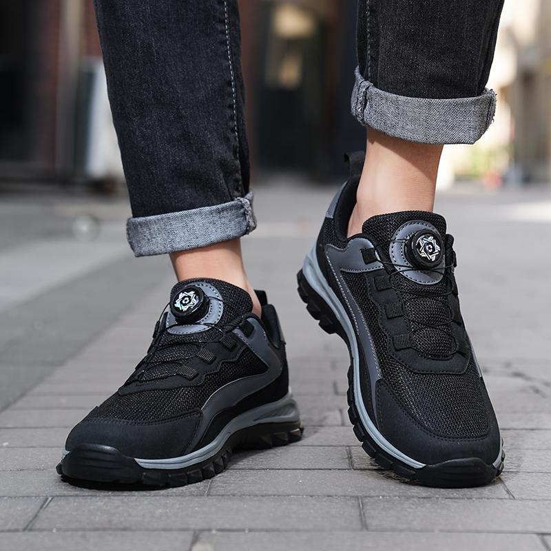 Mesh Breathable Hiking Shoes Men Women Outdoor Climbing Trekking Sneakers Anti-slip Casual Sports Shoes Rotating Buckle Lacing