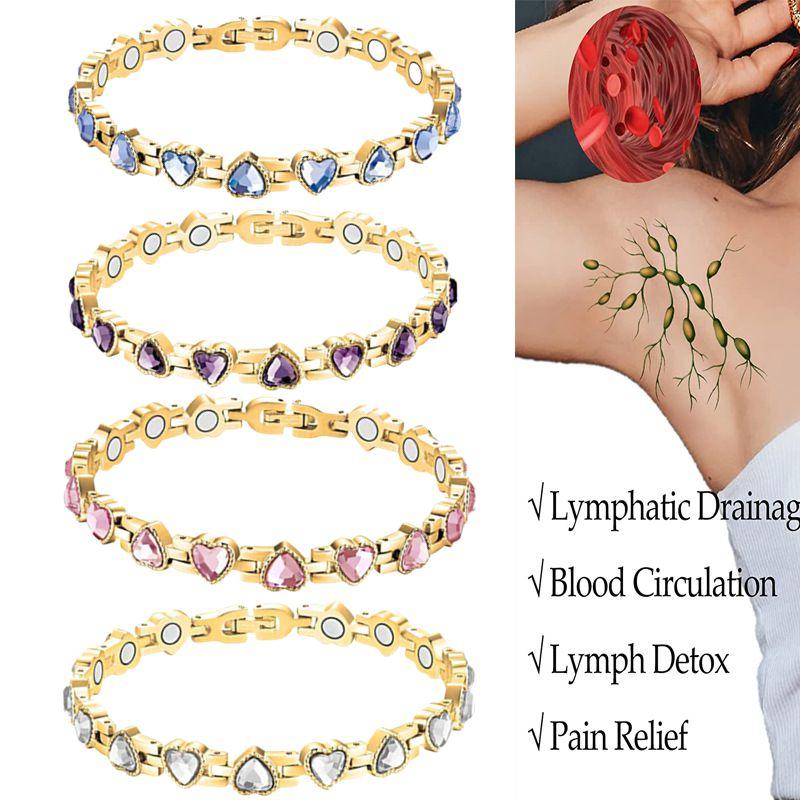 Mode Herzförmige Kristall Zirkon Armbänder Magnetisch Anti-Müdigkeit Fettverbrennung Damen Leichter Luxus Energie Gesundheitsarmband