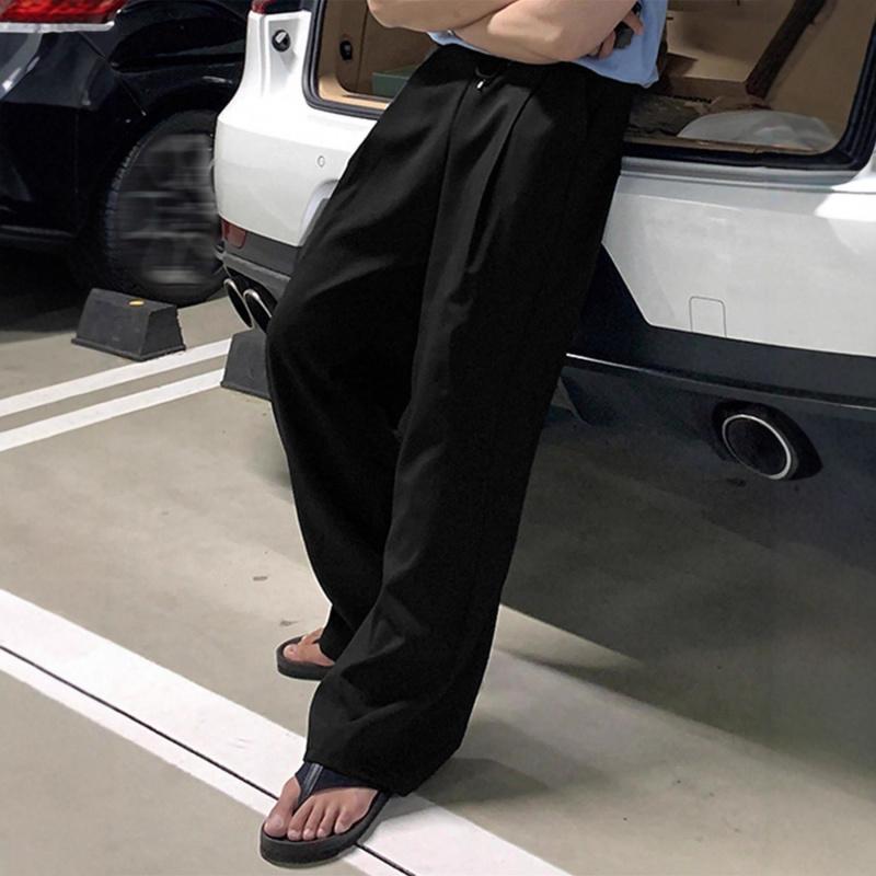 Men's wide-leg pants, new spring and autumn style, loose straight cut, drapey, versatile casual floor-length pants