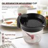 A84E-1000ML Oil Separator Measuring Cup And Strainer With Bottom Release For Gravy Sauces And Other Liquids With Oil Grease