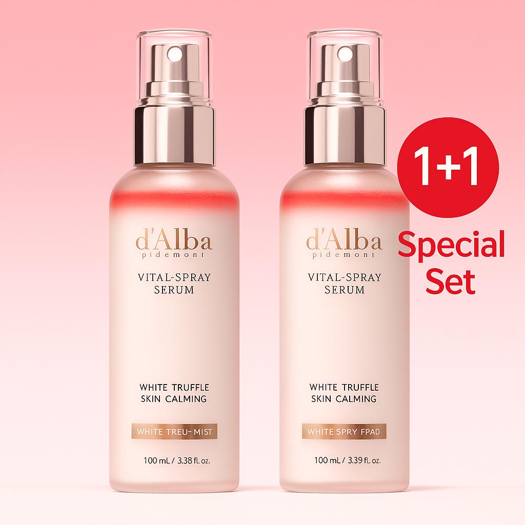d'Alba White Truffle Vital Spray Serum Duo 100ml X 2 | Soothing & Moisturizing Mist