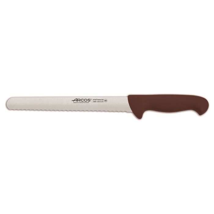 Couteau à pâtisserie Arcos Couleur - Prof 295028 en acier inoxydable Nitrum et mango polypropylène brun ergonomique avec lame de 25