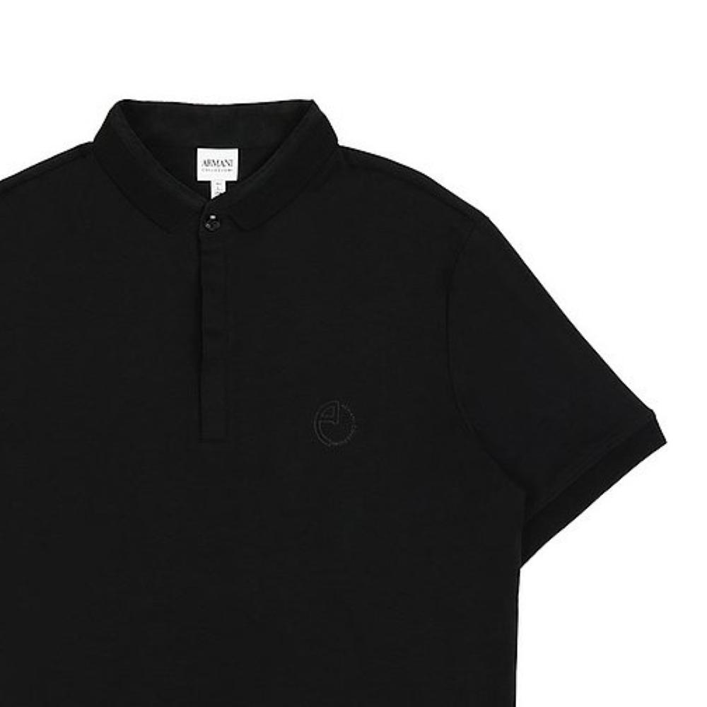 Emporio Armani SS23 Solid Polo Collar Short Sleeve Polo Shirt Men Tops Black 3XCF54-CJDFZ-0999
