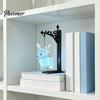 Indoor Hanging Lantern for Vacations Magic Owl Bird Deer Bookend Lamp, Gothic Metal Bookshelf Light, Relaxed Reading Light Den Vintage Library Animal
