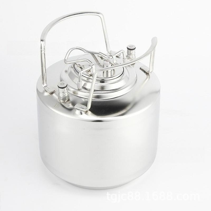6L Large Capacity Stainless Steel Wine Bucket Portable Steel Ball Lock Keg Home Brewed Beer Barrel