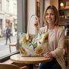 Sunflower Bee Print Tote Bag Fashion Casual Portable Daily Outdoor Women's Shoulder Bag