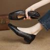 New Summer Casual Flat-soled Sandals, Shallow-mouth Hollowed-out Rubber Soft-soled Feet, One Pedal, Low-heeled Size Sandals
