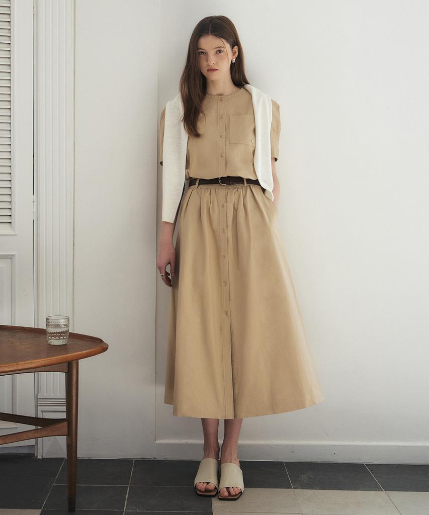 Artid Two-Way Cotton Short Sleeve Dress_3 Colors
