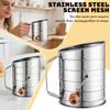 Stainless Steel Hand-cranked Flour , Food-grade 304 Stainless Steel, Baking With 1/2/3 Cup Graduations, Wooden Handle, Effortless Hand-cran