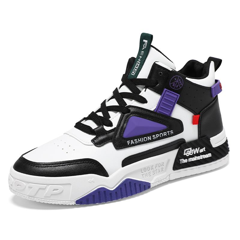 

Men s sports shoes high-top four seasons outdoor casual breathable running shoes thick bottom fashion non-slip sneakers 44