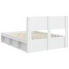 Struttura Letto con Spazio Contenitore e Testiera Bianca 150 x 200 cm