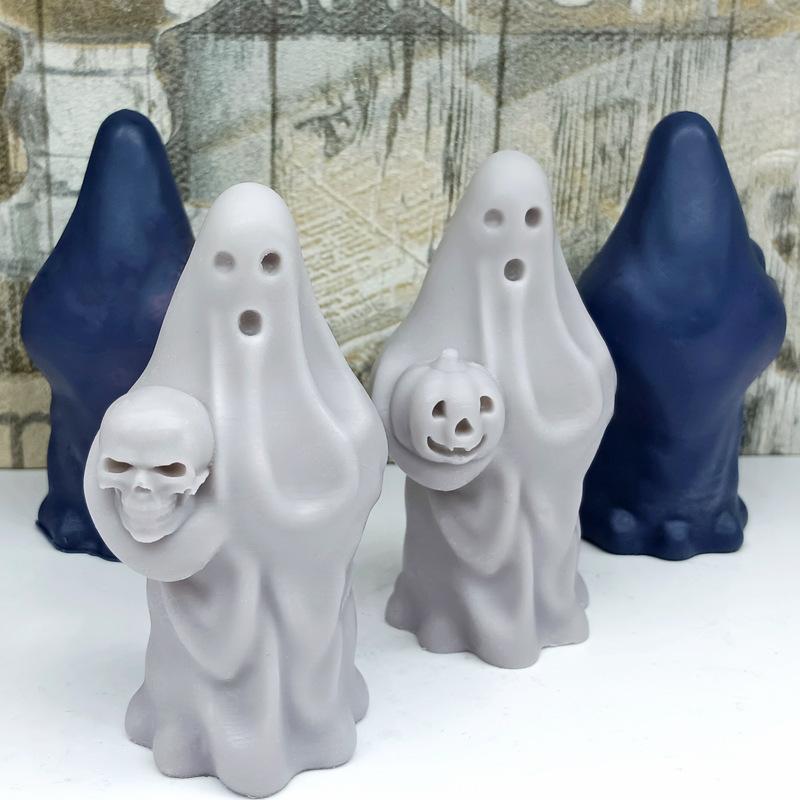Ghost Hand Grip Skull Candle Mold 3D Pumpkin Ghost Silicone Mold Halloween Atmosphere Decoration Candle Gypsum Crafts Resin Mold