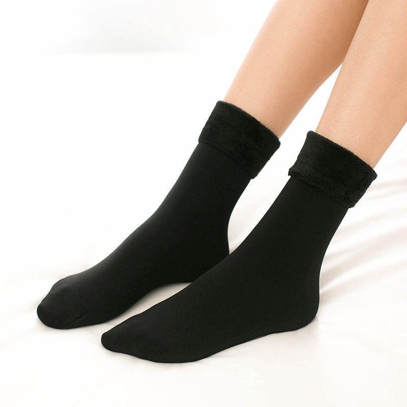 Women/Men Winter Warm Thicken Thermal Wool Cashmere Snow Black Skin Seamless Sock Velvet Soft Boots Floor Sleeping Socks
