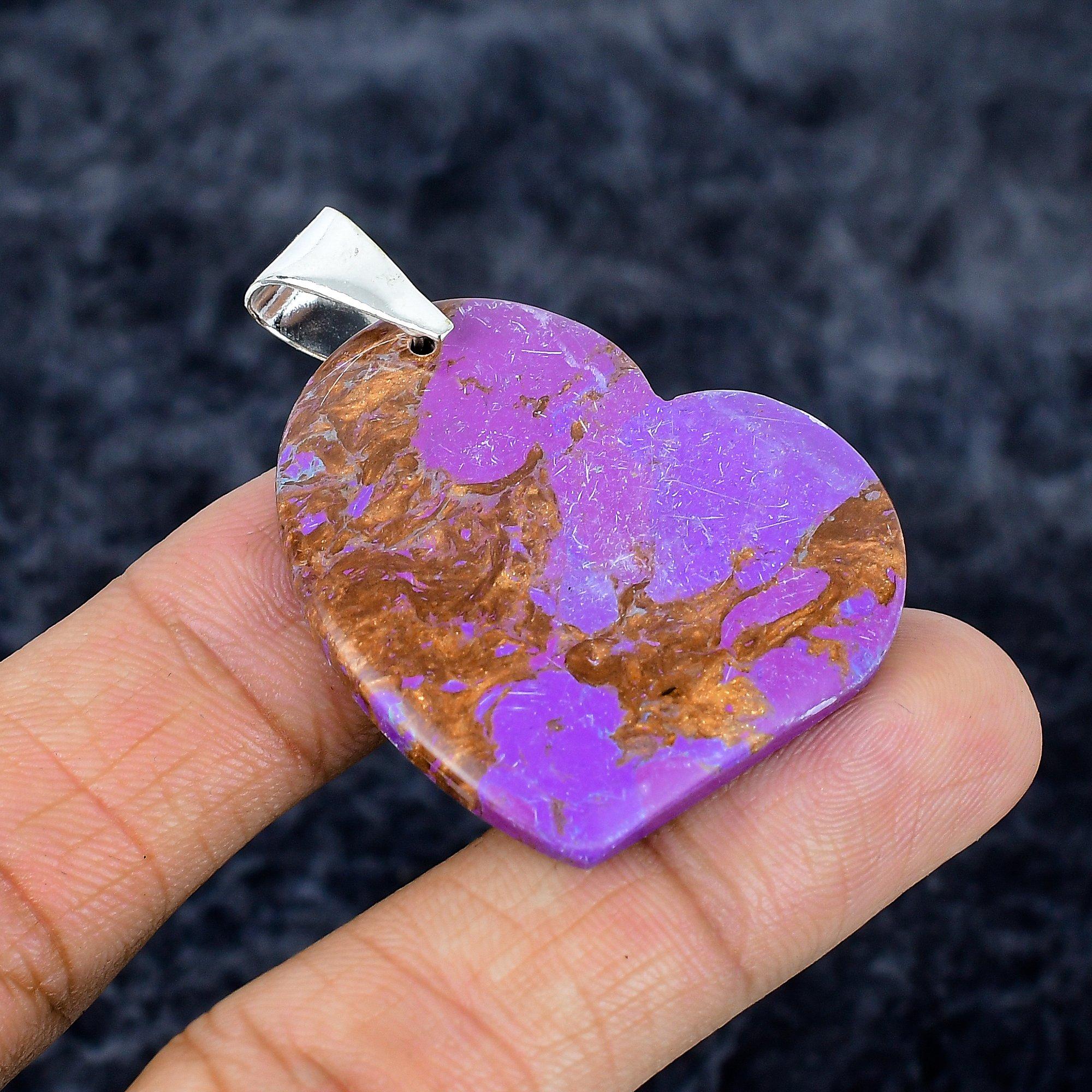 

Copper Purple Turquoise Gemstone 925 Sterling Silver Jewelry Pendant 1.85 M-3344