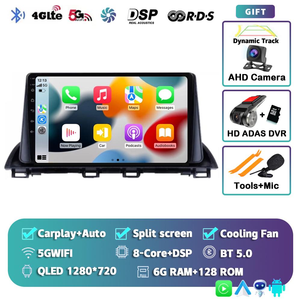 Android 14 Carplay Auto Car Radio For Mazda 3 Axela 2013-2018 Stereo GPS Navigation Multimedia Video Player Autoradio Head Unit