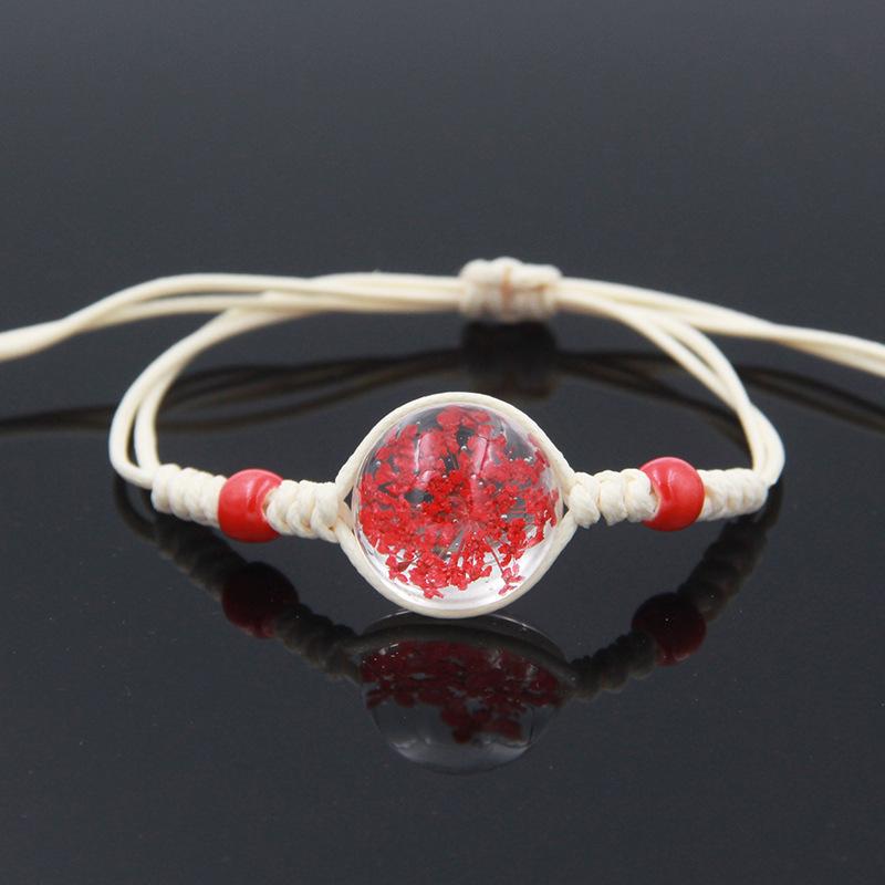 Starry Sky Dried Flower Glass Bracelet for Girlfriends, Couples & Students