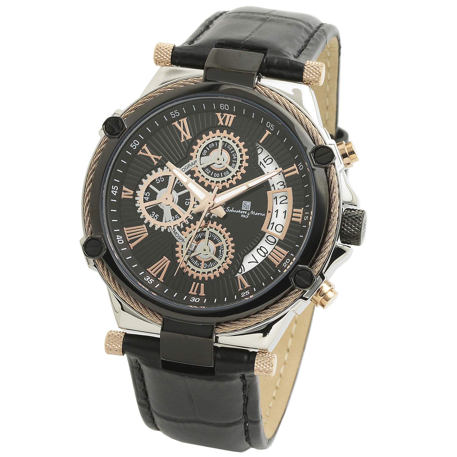 

Salvatore Marra Men s Analog Quartz Chronograph Watch, Italian Brand, Black, Includes Watch Cloth, PGBK [Parallel Import]