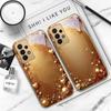 Golden ribbon and bow For Samsung A 01 52S A04 A05S A10 A12 13 22 23 24 36 42 M02 Note 10 20Ultra 8 9 Golden glass phone case