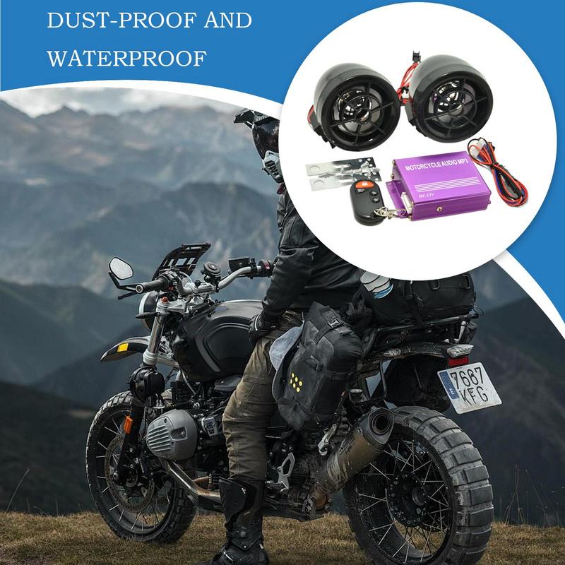 Motorcycle Bl Uetooth Speaker Waterproof FM Radio Speaker Riding Accessories Motorcycle Audio System Music Player 3 Modes