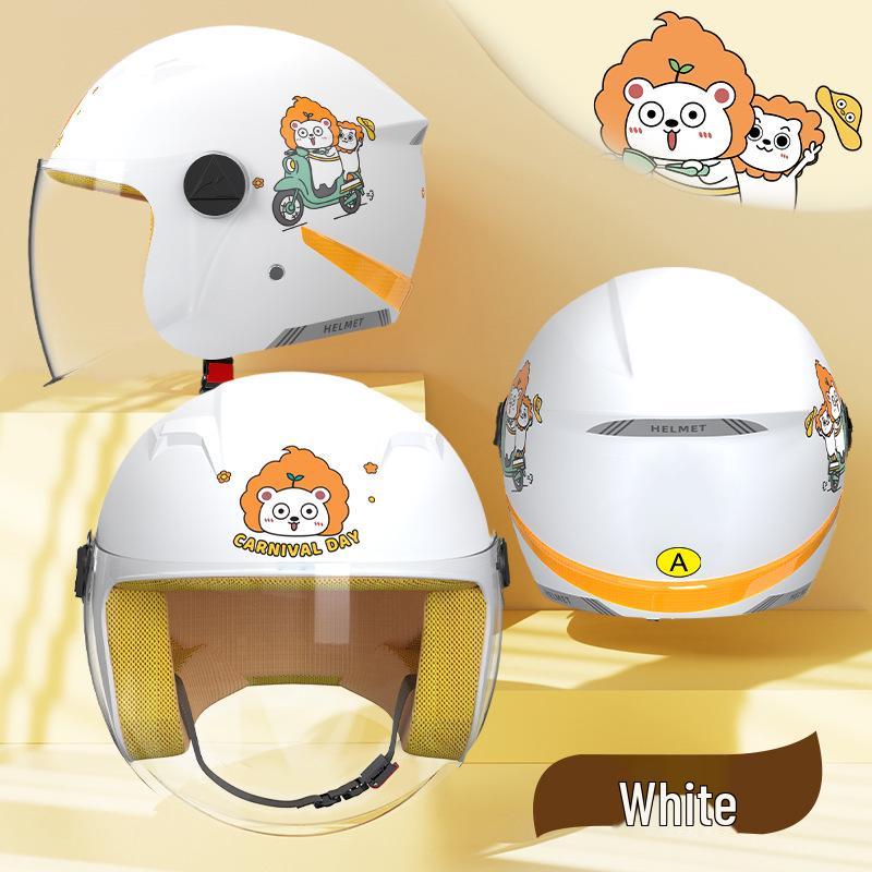 Kids' Cartoon Safety Helmet: Four Seasons Universal Warm Half Helmet for Boys & Girls