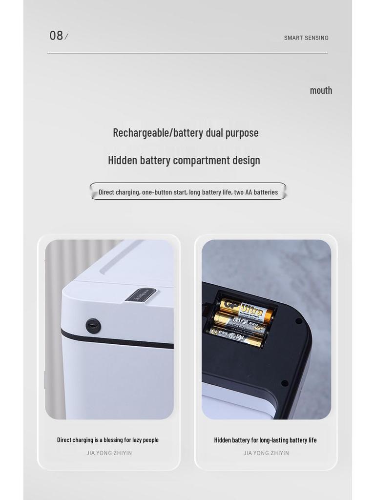 Smart Large-Capacity Induction Trash Can for Kitchen & Bathroom