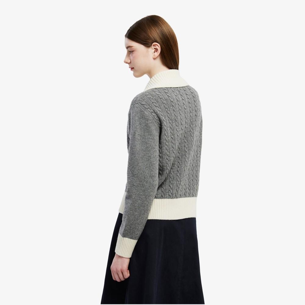 Lacoste Women's Cable Zip-Up Cardigan AF420E-55NHDE