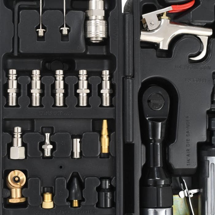 Kit d'outils pneumatiques - vidaXL - 70 pcs - Acier - Plastique - Visser