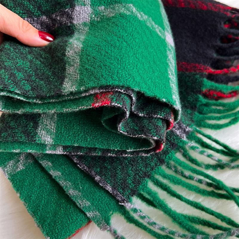 Women's Fashion Scottish Style Tartan Warm Scarf Plaid Soft Long Wrap Shawl Christmas Valentine's Day for Girlfriend Wife Mom