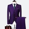 New Men's Business Casual Slim-fit Suit Three-piece Set